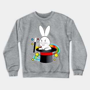 Magic Hat with Wand and Rabbit Crewneck Sweatshirt